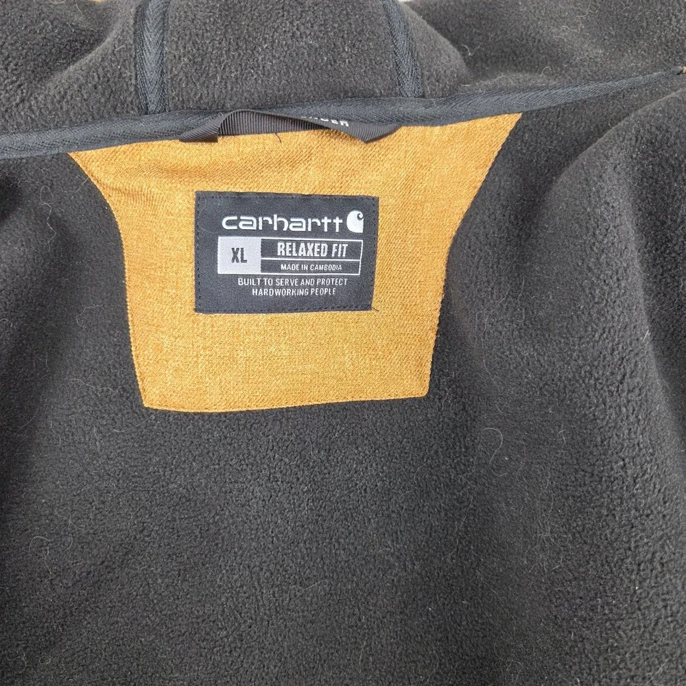 Carhartt Rain Defender Hooded Jacket Mens XL Brown Relaxed Fit Workwear Gorpcore - Picture 2 of 8